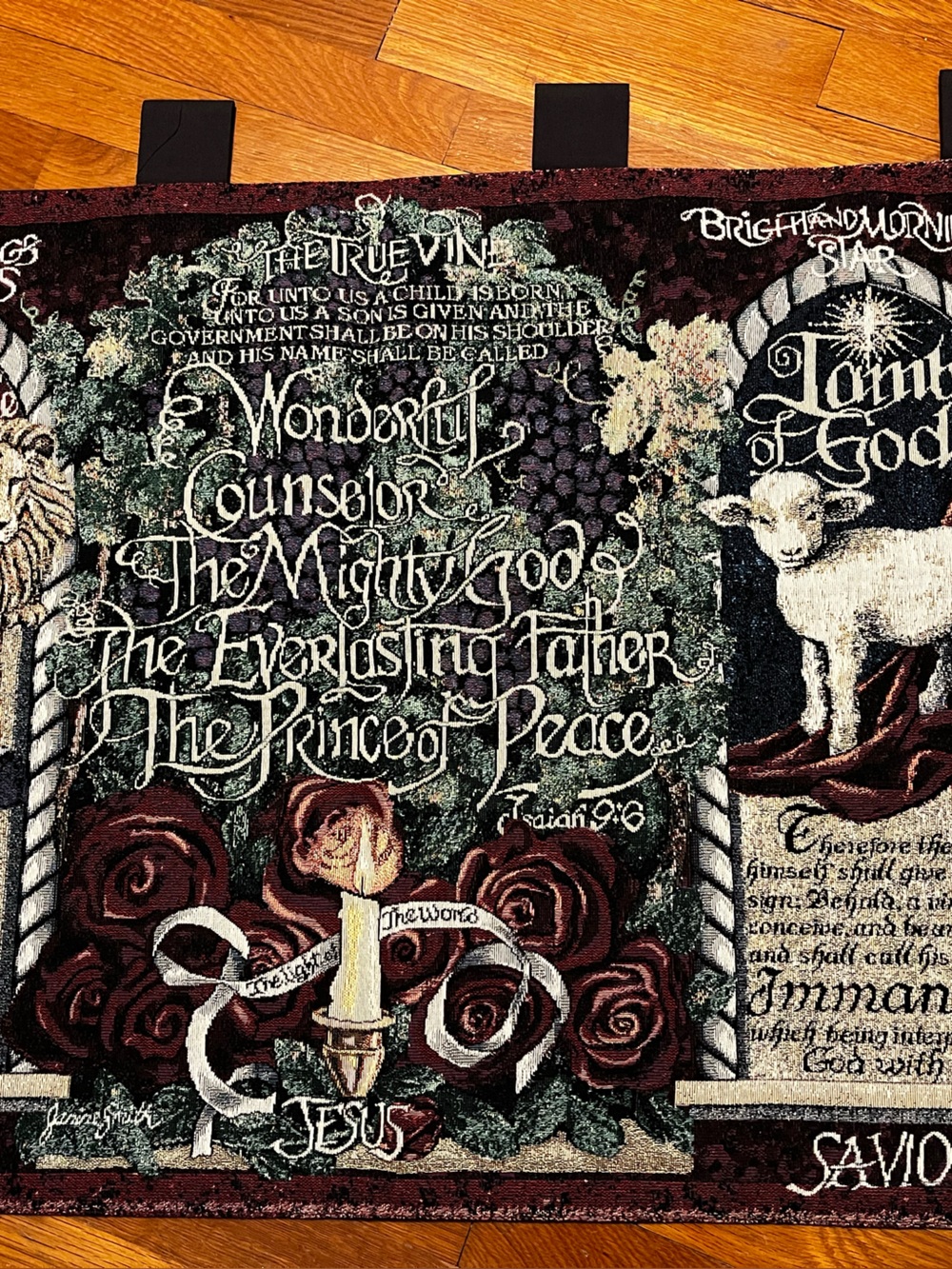 Lion - Tribe of Judah / Wonderful Counselor / Lamb of God Wall Tapestry - 26x36